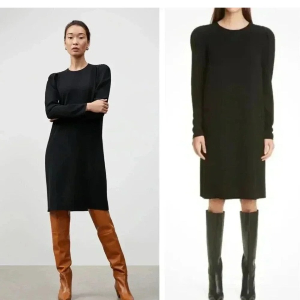 Lafayette 148 New York Long Sleeve Crepe Dress